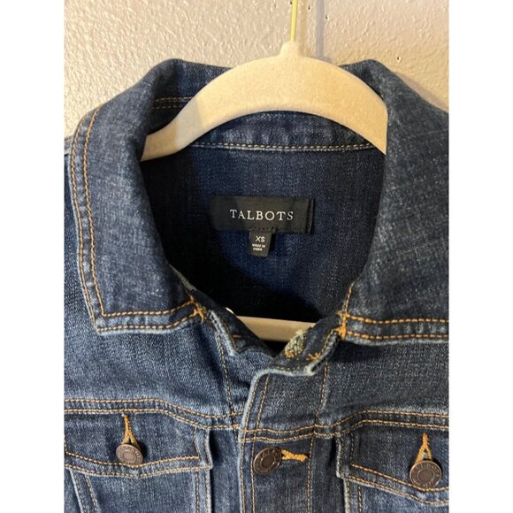 Talbots Womens Jean Jacket Blue XS Extra Small Stretch Cotton Denim MINT - Picture 5 of 7